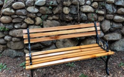 Restored Black Iron and Western Red Cedar Bench
